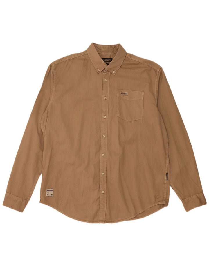 NAPAPIJRI Mens Geographic Regular Fit Shirt 2XL Beige