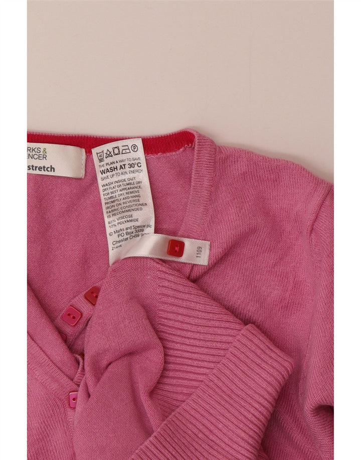 Marks & Spencer Dame Button Neck Jumper Sweater UK 8 Small Pink Viscose