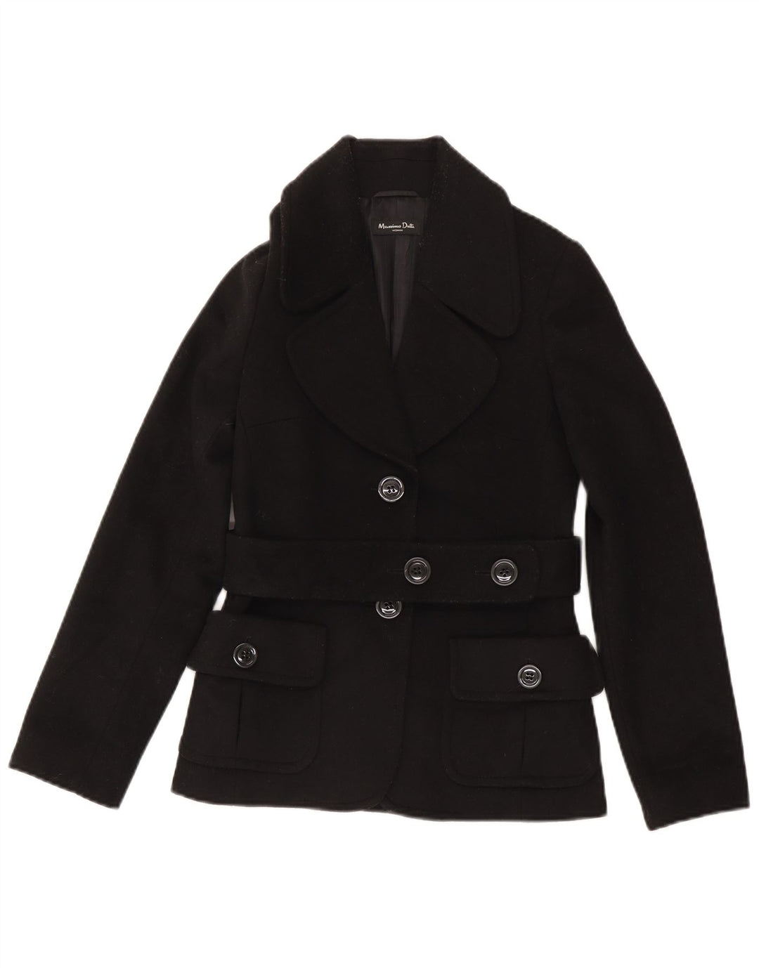Massimo Dutti Dame 2-knaps blazerjakke EU 36 XS Sort Uld