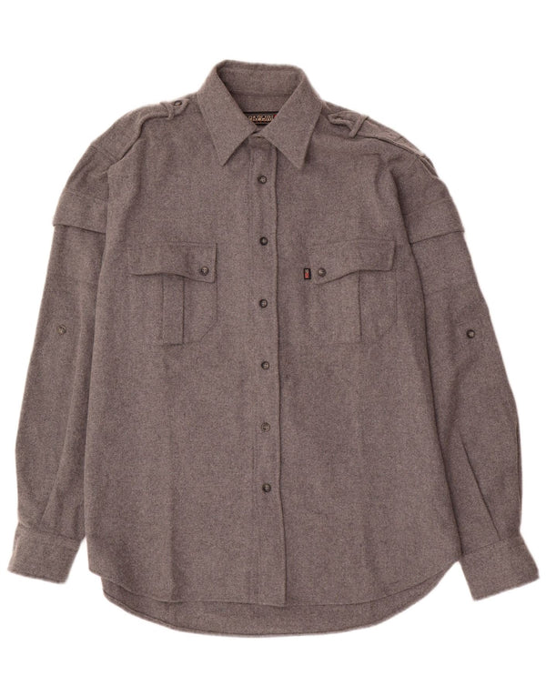 Napapijri Herre Geographic Military Flanell Shirt XL Grå Uld