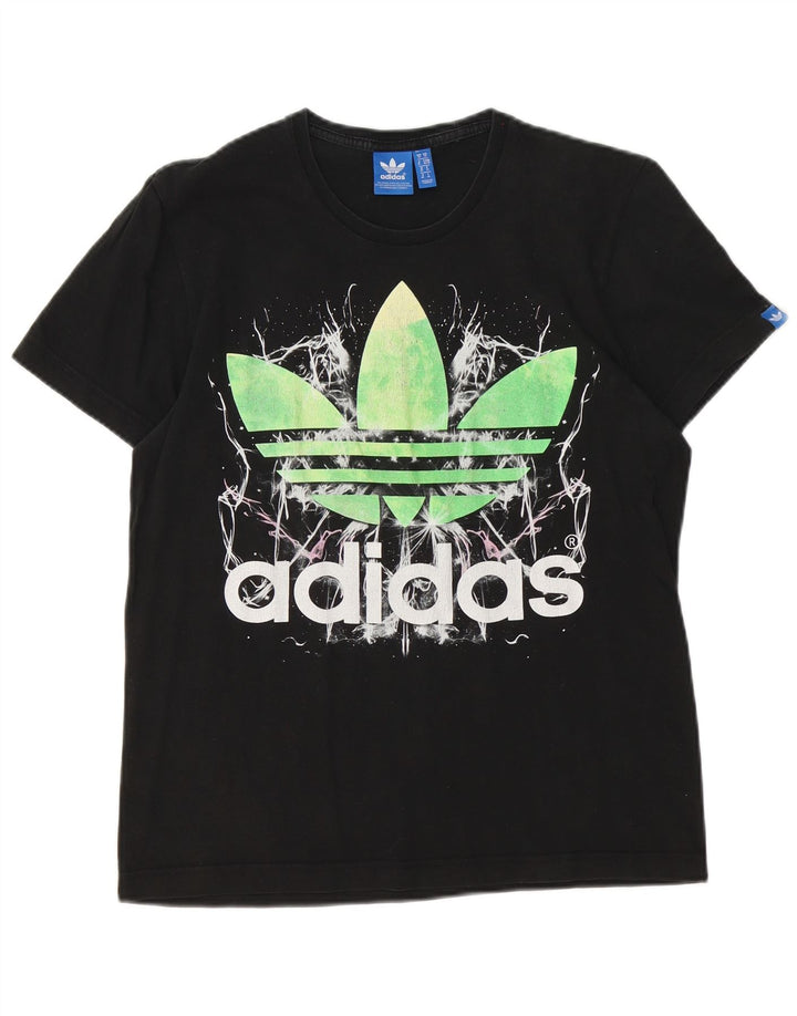 Adidas Herre grafisk T-shirt Top Medium Sort Bomuld