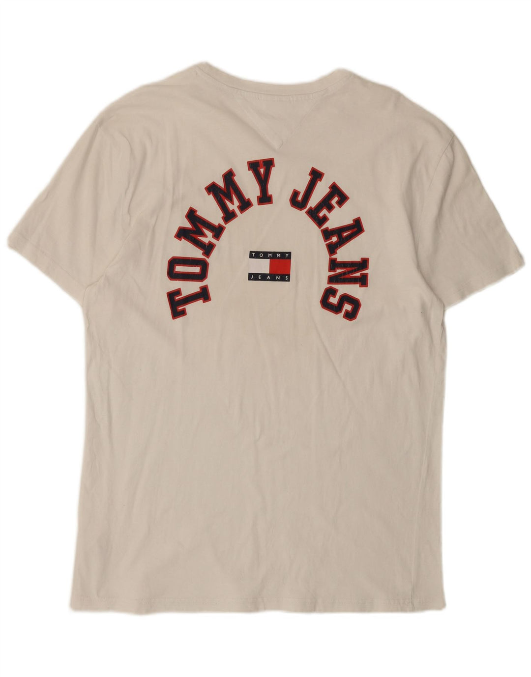 TOMMY HILFIGER Herre grafisk T-shirt Top Stor hvid bomuld