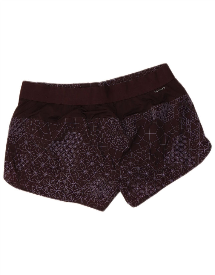 REEBOK Grafiske svømmeshorts til kvinder UK 12/14 Medium Brown Geometric
