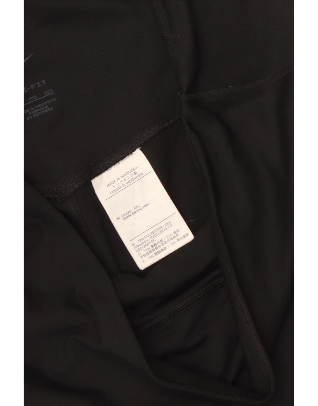Nike Dame Dri Fit Leggings UK 20 2XL Sort Polyester