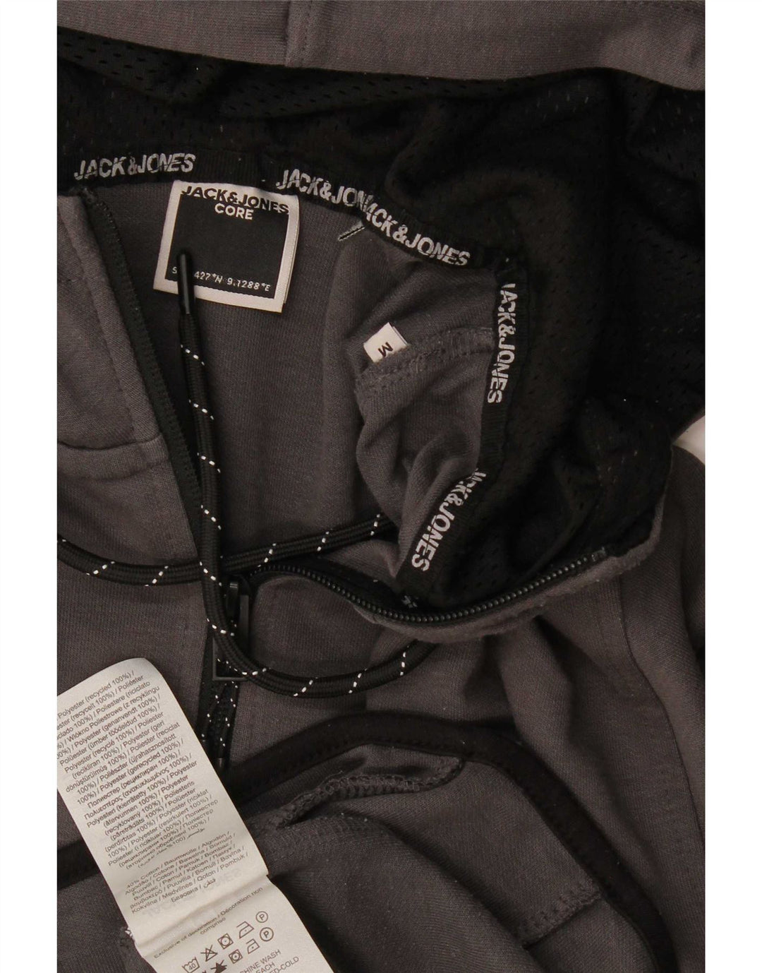 Jack & Jones Hættetrøje med lynlås til mænd mellemgrå polyester