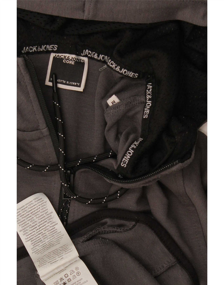 Jack & Jones Hættetrøje med lynlås til mænd mellemgrå polyester