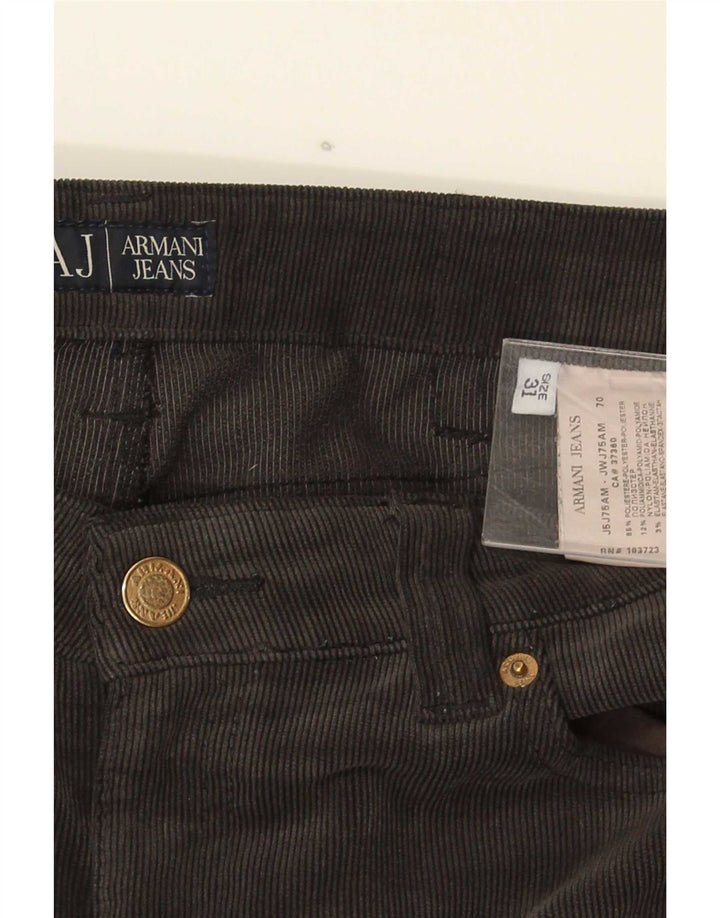 Armani lige fløjlsbukser til kvinder W31 L34 Grå polyester