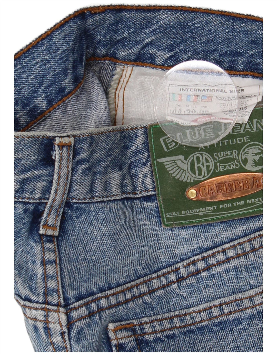 Carrera Dame højtaljede denimshorts IT 44 Medium W26 Blå Bomuld