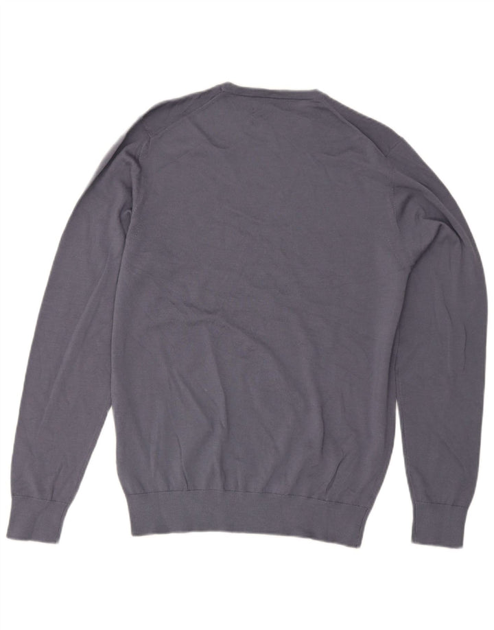 Marks & Spencer Herre sweater med rund hals, mellemblå uld