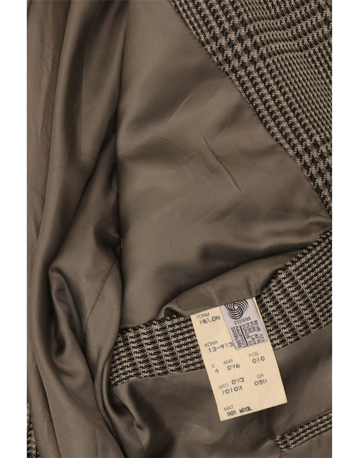 HUGO BOSS Mens 2 Button Blazer Jacket IT 50 Large Grey Houndstooth Wool