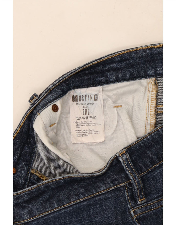 MUSTANG Straight Jeans til mænd W34 L30 Marineblå Bomuld