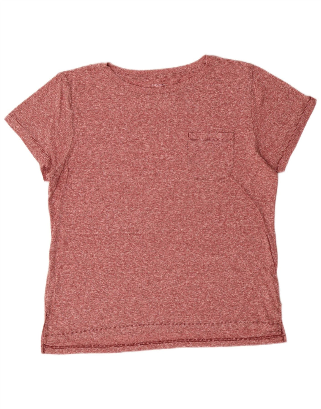J. CREW Dame T-Shirt Top UK 16 Stor Rød Polyester