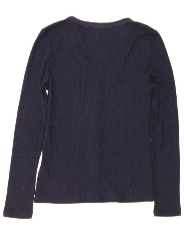 Marks & Spencer skjortebluse til kvinder UK 8 Lille marineblå polyester