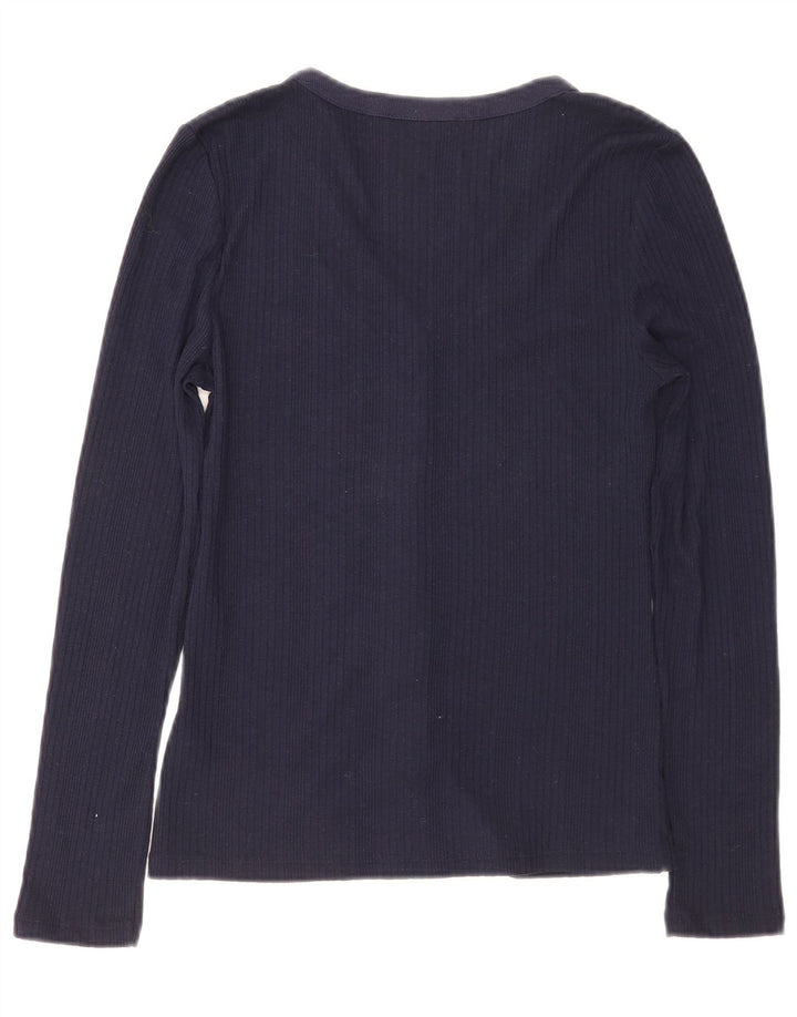 Marks & Spencer skjortebluse til kvinder UK 8 Lille marineblå polyester