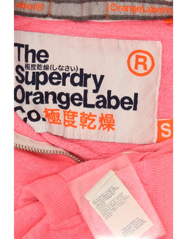 Superdry hættetrøje til kvinder med lynlås UK 10 Small Pink Polyester