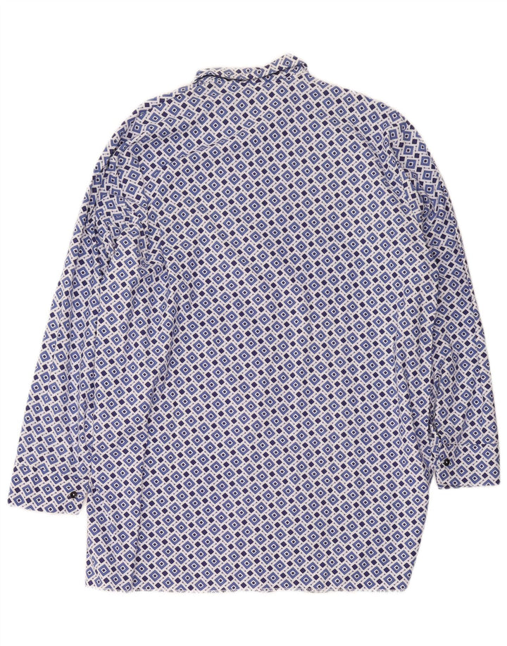Vintage herreskjorte str. 42 Large Blue Geometric