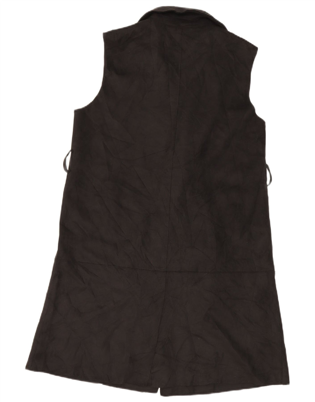 Zara Dame Dobbeltradet Longline Gilet UK 10 Small Black Polyester