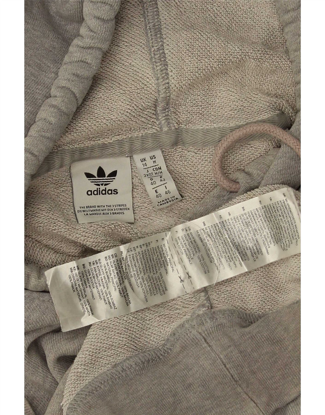 Adidas Dame Oversized Hoodie Jumper UK 14 Medium Grey Bomuld