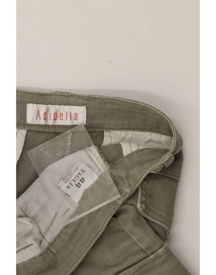 Vintage dame mini cargo nederdel IT 44 Medium W30 Khaki stribet bomuld