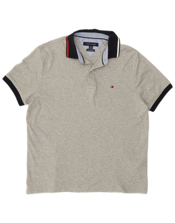 Tommy Hilfiger Herre Custom Fit Polo Shirt Lille Grå Bomuld