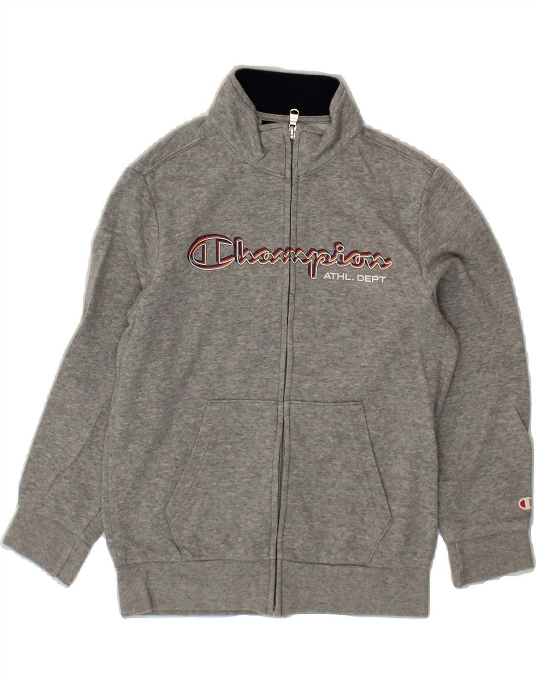 CHAMPION Boys Graphic Tracksuit Top Jacket 7-8 Years Small  Grey Cotton Vintage Champion and Second-Hand Champion from Messina Hembry 