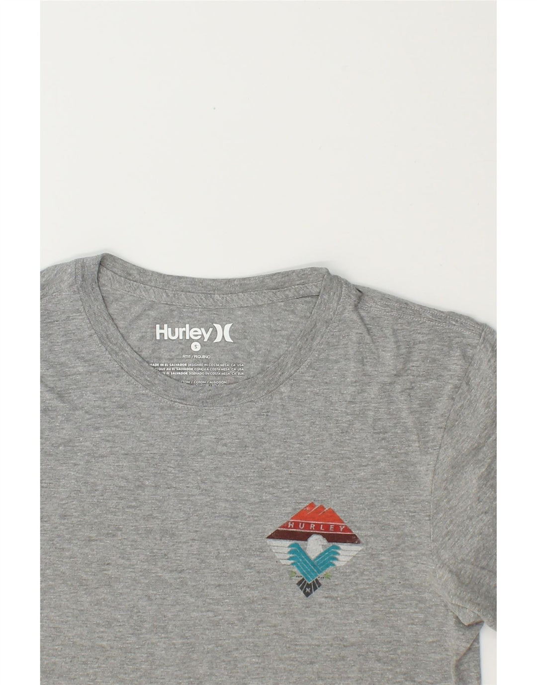 HURLEY Mens Petit Graphic T-Shirt Top Small Grey Cotton Vintage Hurley and Second-Hand Hurley from Messina Hembry 