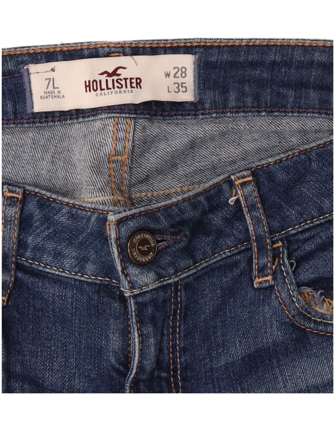 Hollister Womens Cropped Jeans US 7 Medium W28 L24 Blue
