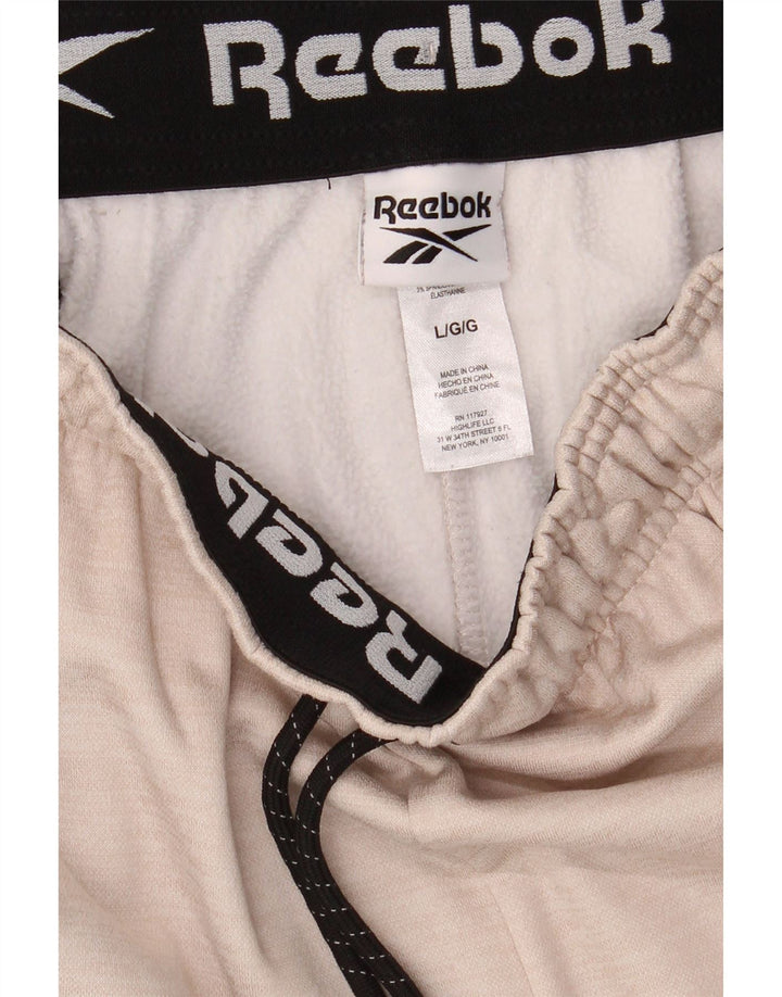 REEBOK Mens Tracksuit Trousers Joggers Large Beige Polyester Vintage Reebok and Second-Hand Reebok from Messina Hembry 