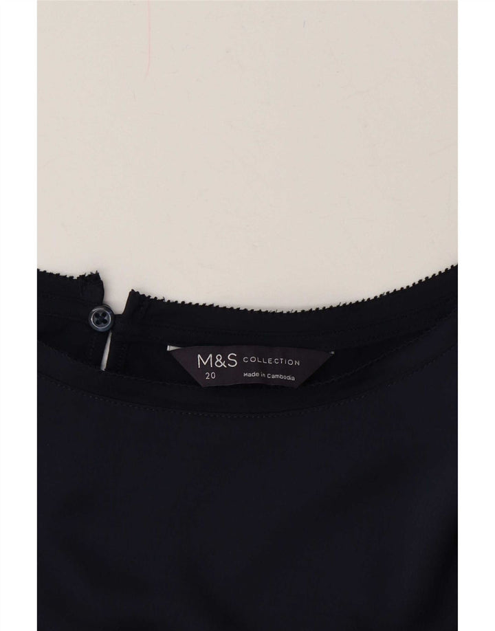 Marks & Spencer Dame Oversized Bluse Top UK 20 2XL Navy Blue