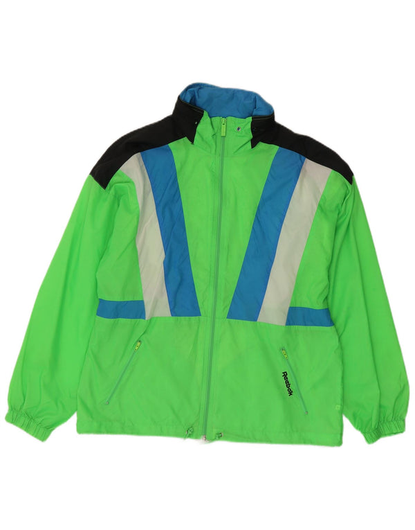Reebok Regnjakke til mænd UK 38 Medium Grøn Colourblock Nylon