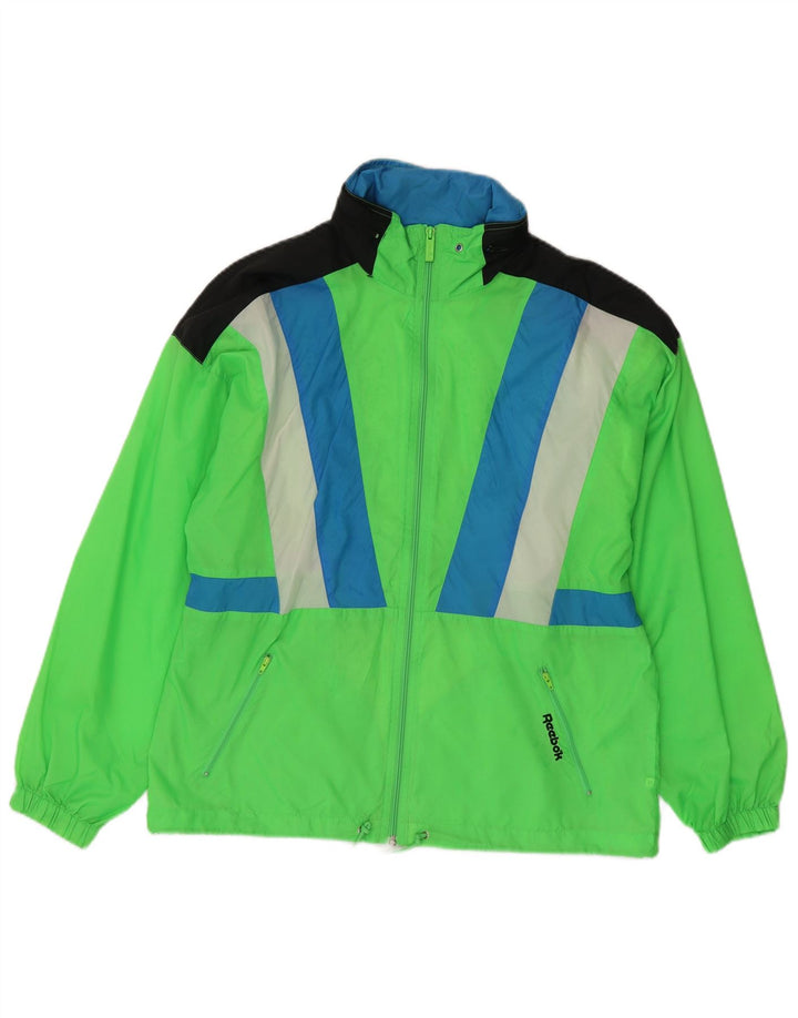 Reebok Regnjakke til mænd UK 38 Medium Grøn Colourblock Nylon