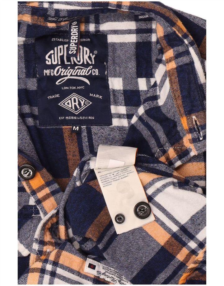 Superdry Flanelskjorte til mænd, medium marineblå ternet bomuld