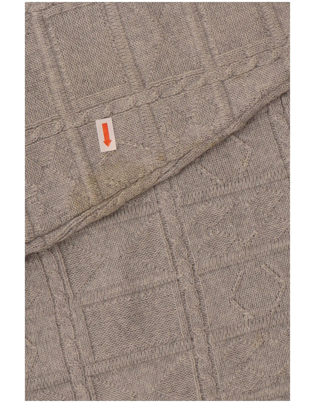Vintage Herre V-hals sweater IT 50 Medium Grå Polyacryl