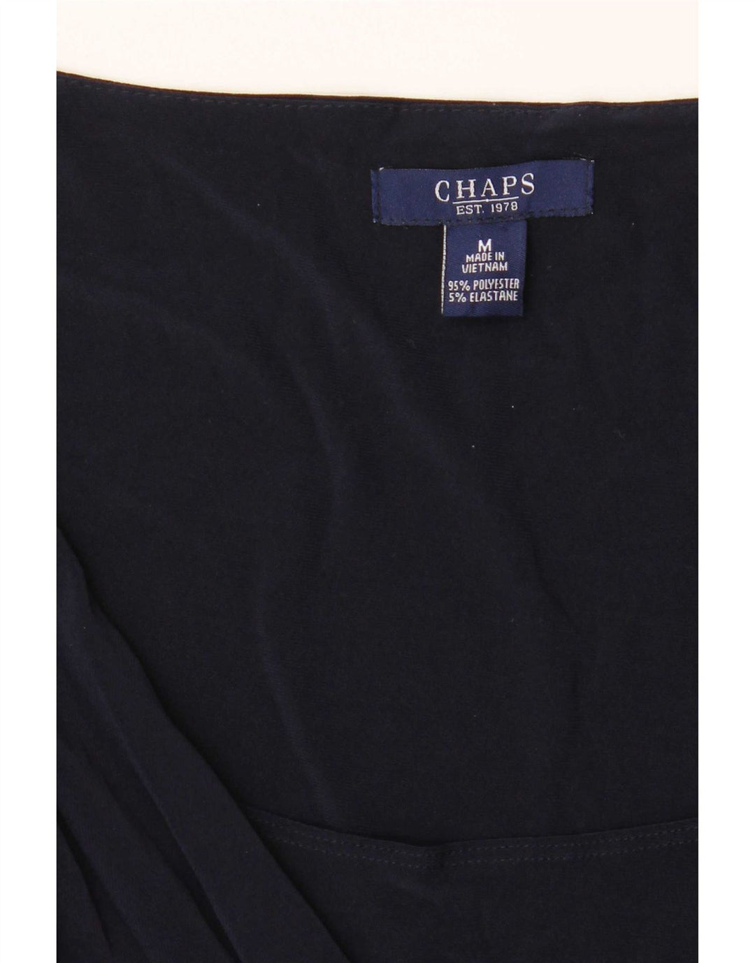 Chaps Dame 3/4 ærmer A-Line Kjole UK 12 Medium Navy Blue Polyester