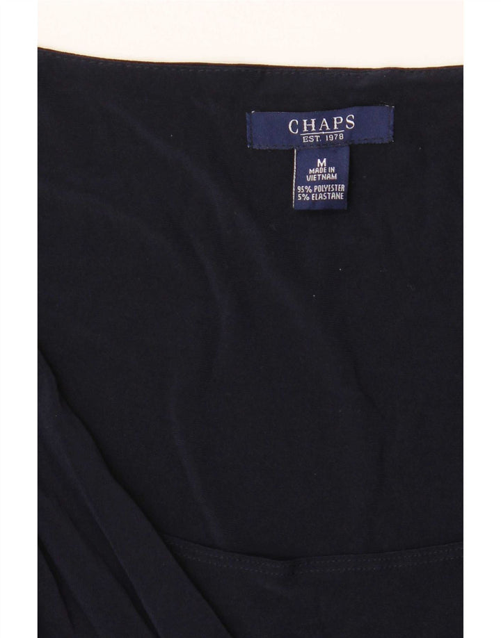 Chaps Dame 3/4 ærmer A-Line Kjole UK 12 Medium Navy Blue Polyester