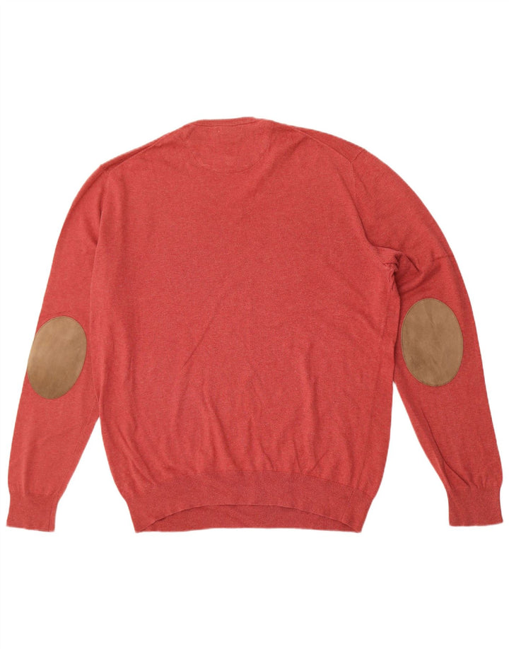 Massimo Dutti Herre V-hals sweater XL Rød Bomuld