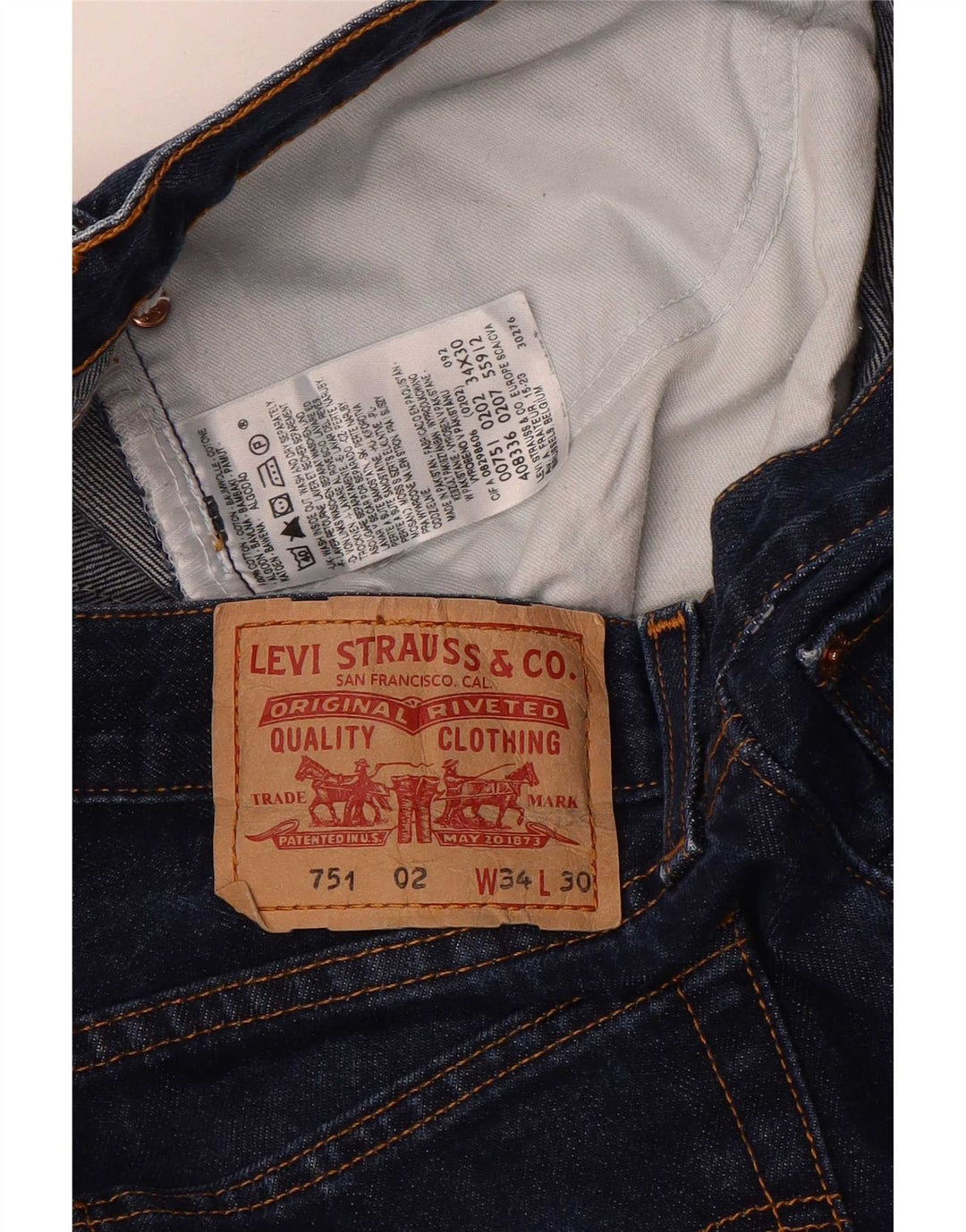 Levi's Dame 751 Straight Jeans W34 L30 Blå Bomuld