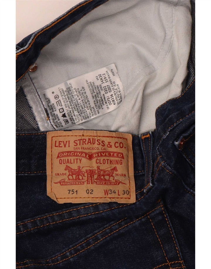 Levi's Dame 751 Straight Jeans W34 L30 Blå Bomuld