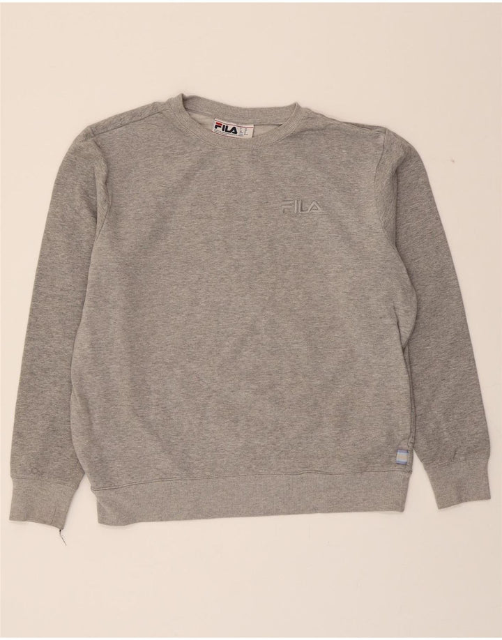 FILA Womens Sweatshirt Jumper UK 14 Medium Grey Cotton Vintage Fila and Second-Hand Fila from Messina Hembry 