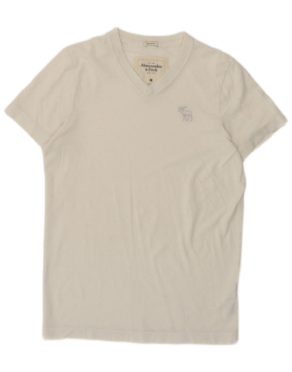 Abercrombie & Fitch Herre Muscle T-Shirt Top Medium Hvid Bomuld
