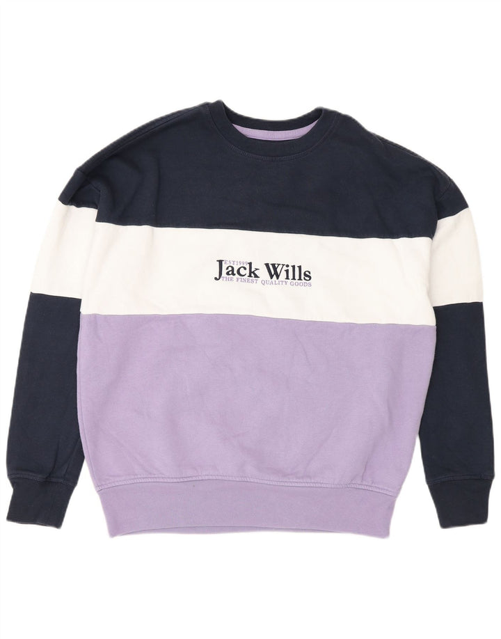 Jack Wills Dame Grafisk Sweatshirt Jumper UK 6 XS Flerfarvet