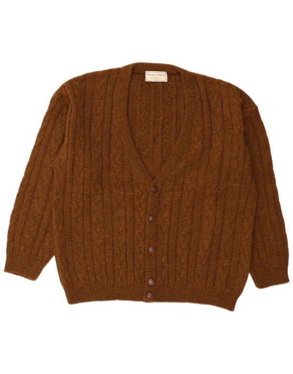 Vintage herre cardigan sweater IT 54 XL Brun Alpaca uld
