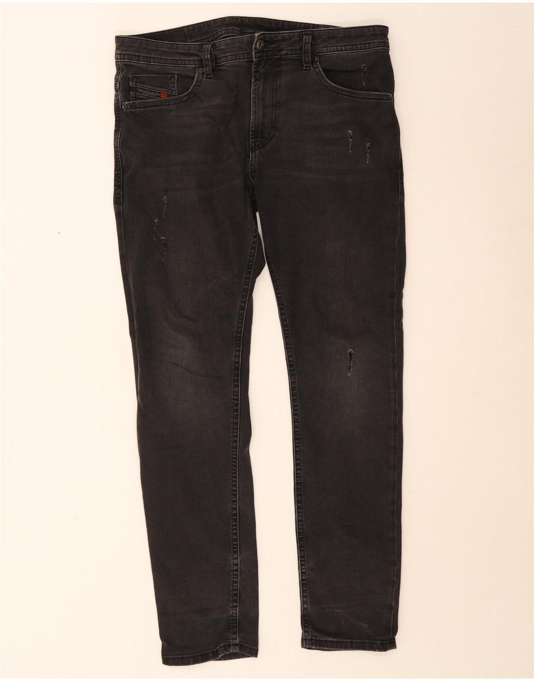 Diesel Herre Distressed Slim Jeans W34 L30 Grå Bomuld