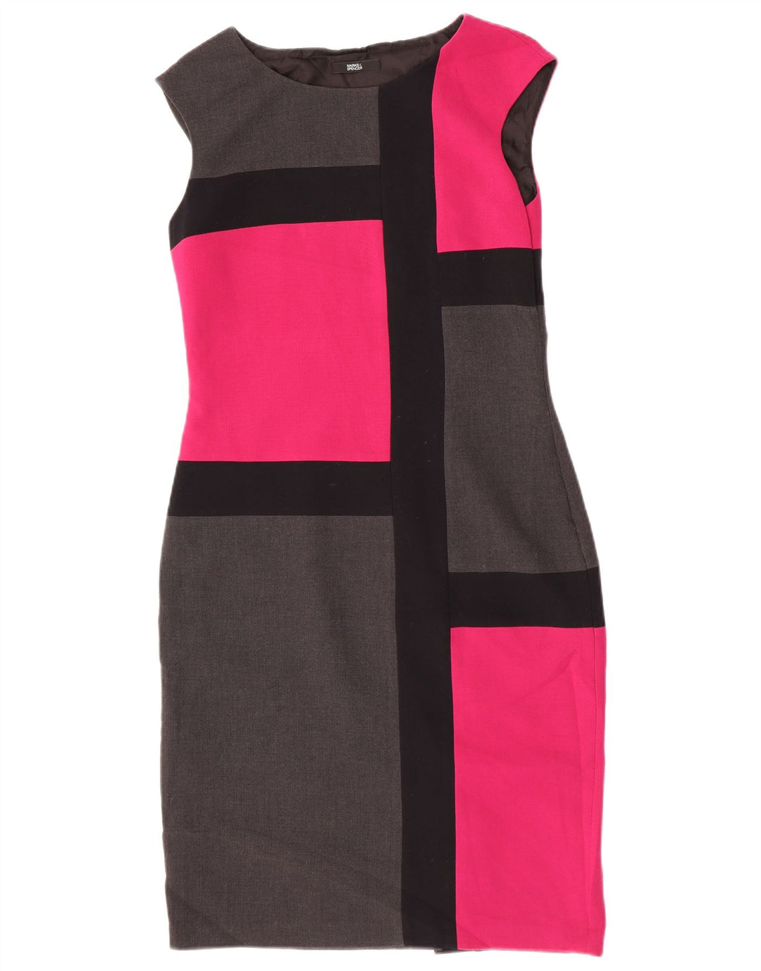 Marks & Spencer Womens Sheath Dress UK 10 Small Multicolor Colourblock