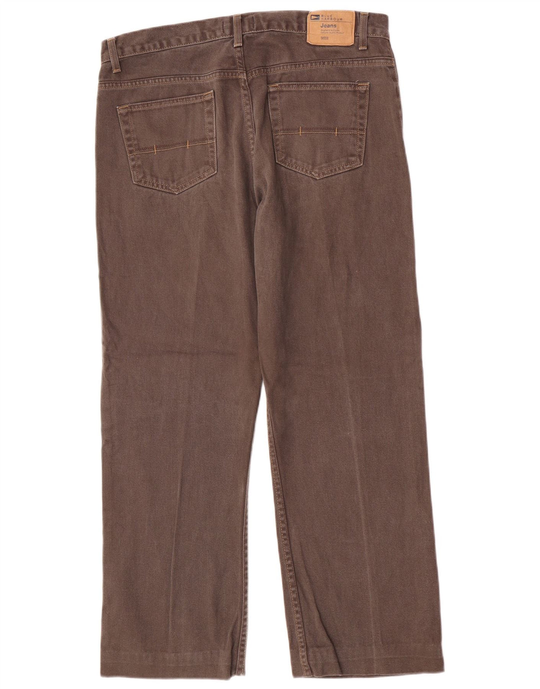 Marks & Spencer Herre Blue Harbor Straight Jeans W36 L28 Brun Bomuld