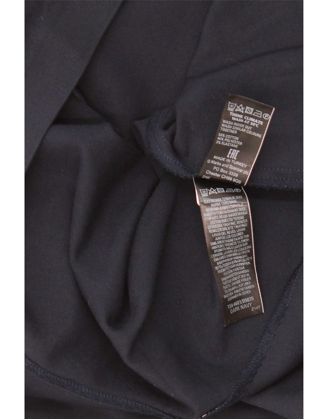 Marks & Spencer Dame-mininederdel UK 8 Small W28 Marineblå Bomuld