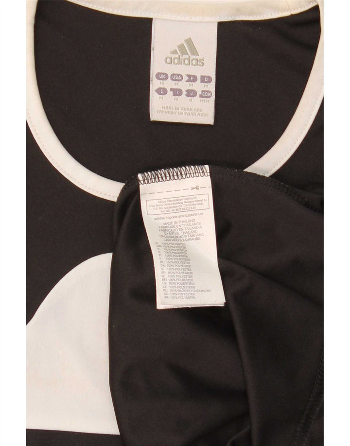 Adidas Herre Climalite T-Shirt Top Medium Sort Colourblock Polyester