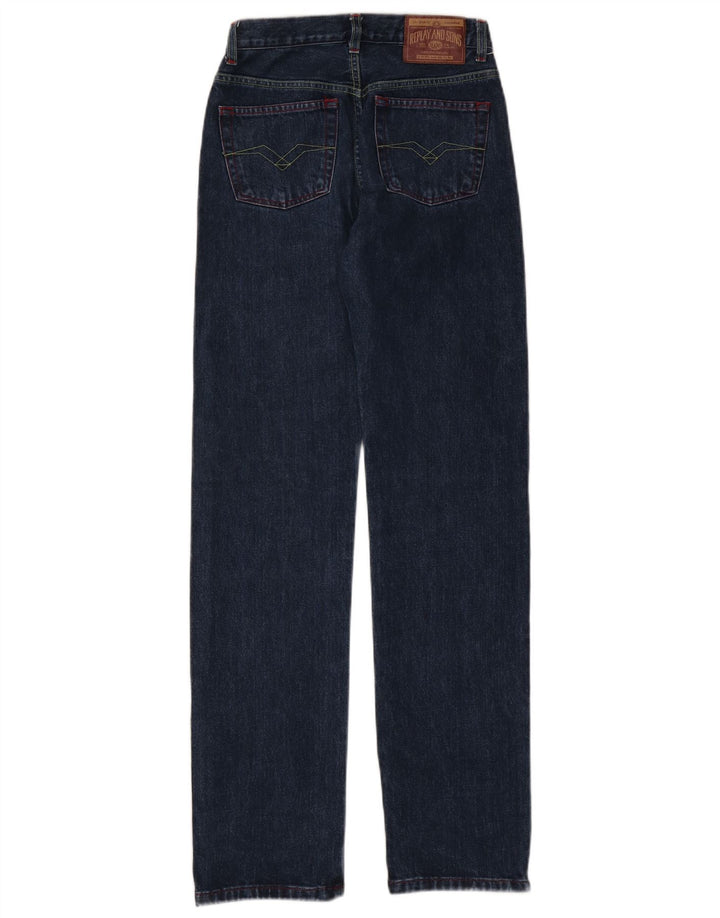 Replay Dame Straight Jeans W25 L32 Blå Bomuld