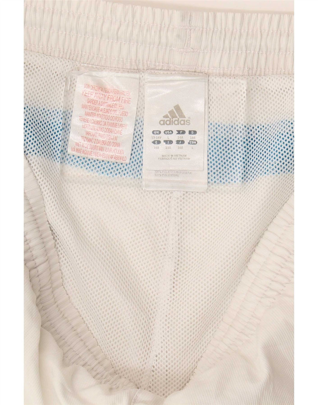 Adidas Boys Sports Shorts 13-14 år Hvid Colourblock Polyester