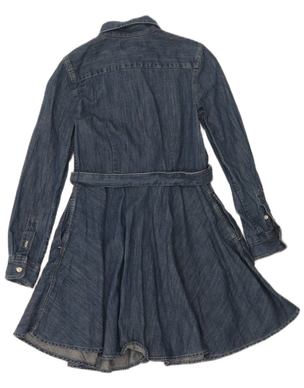 Ralph Lauren Girls Long Sleeve Denim Dress 7-8 Years Navy Blue Cotton